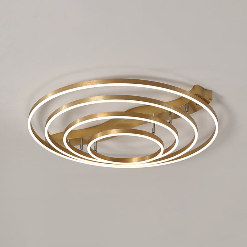 DecorBites™ DecorBites™ Brass Multi-Ring LED Flushmount Ceiling Light for Living Room