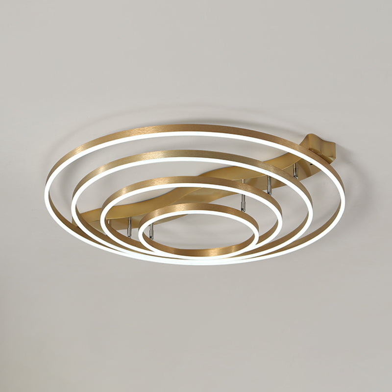 DecorBites™ DecorBites™ Brass Multi-Ring LED Flushmount Ceiling Light for Living Room