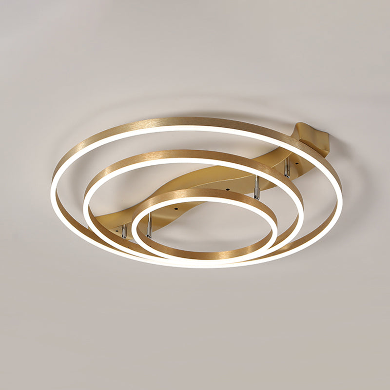 DecorBites™ DecorBites™ Brass Multi-Ring LED Flushmount Ceiling Light for Living Room