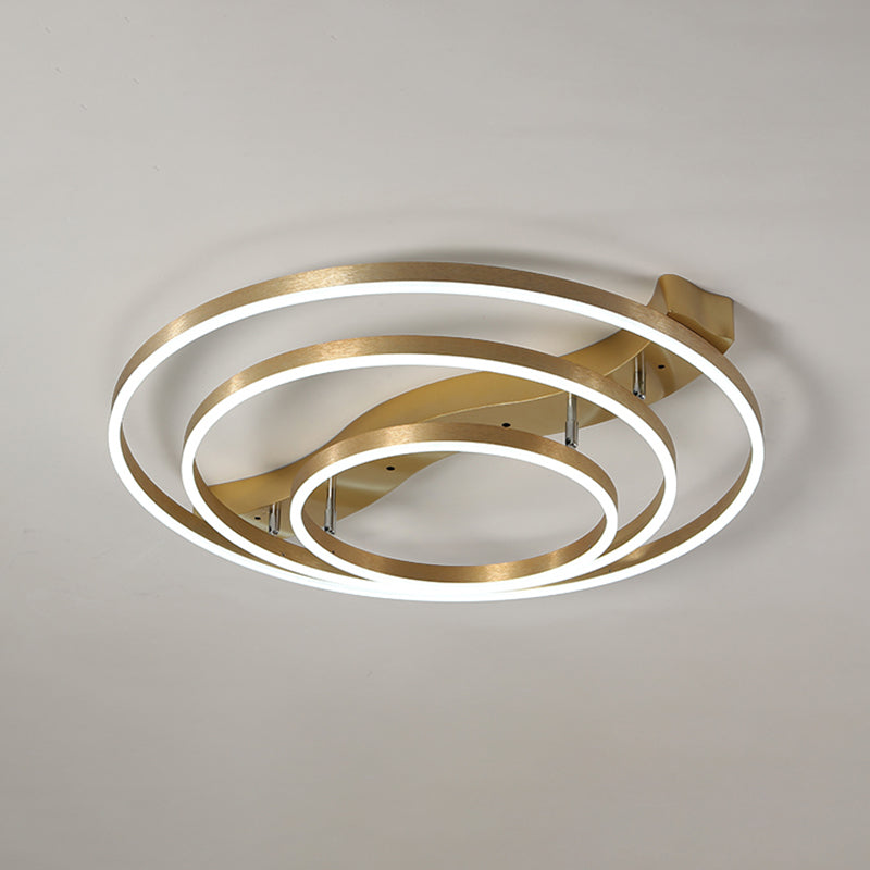 DecorBites™ DecorBites™ Brass Multi-Ring LED Flushmount Ceiling Light for Living Room