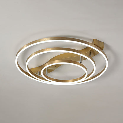 DecorBites™ DecorBites™ Brass Multi-Ring LED Flushmount Ceiling Light for Living Room