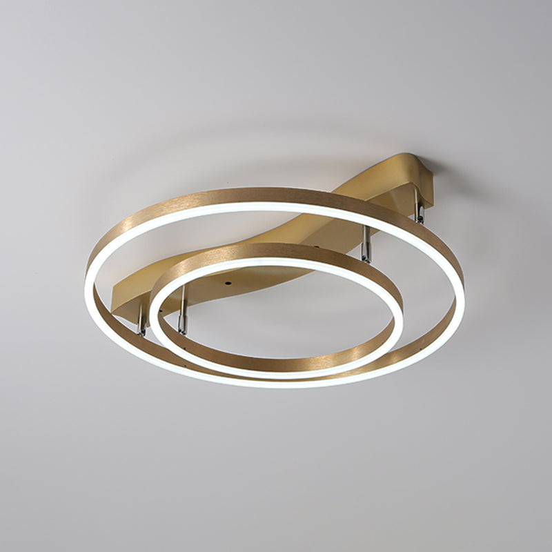 DecorBites™ DecorBites™ Brass Multi-Ring LED Flushmount Ceiling Light for Living Room