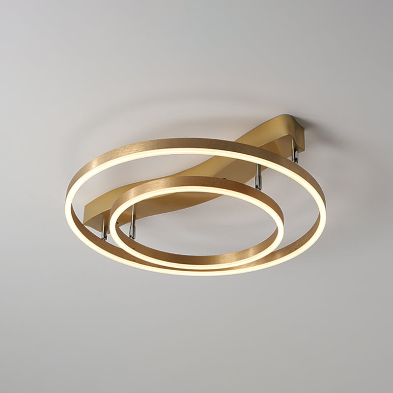 DecorBites™ DecorBites™ Brass Multi-Ring LED Flushmount Ceiling Light for Living Room