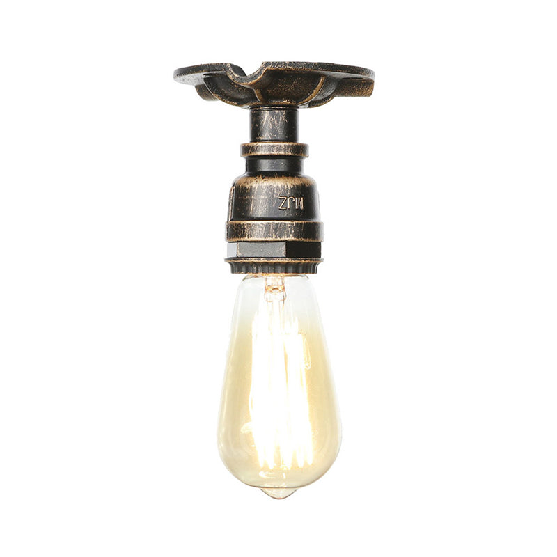 DecorBites™ DecorBites™ Steampunk Pipe Close to Ceiling Light in Bronze for Living Room