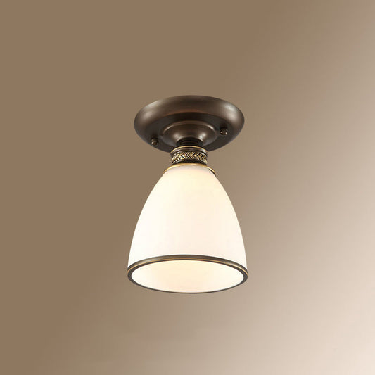 DecorBites™ DecorBites™ Vintage Metal 1-Light Small Stairway Semi Flush Mount Ceiling Light