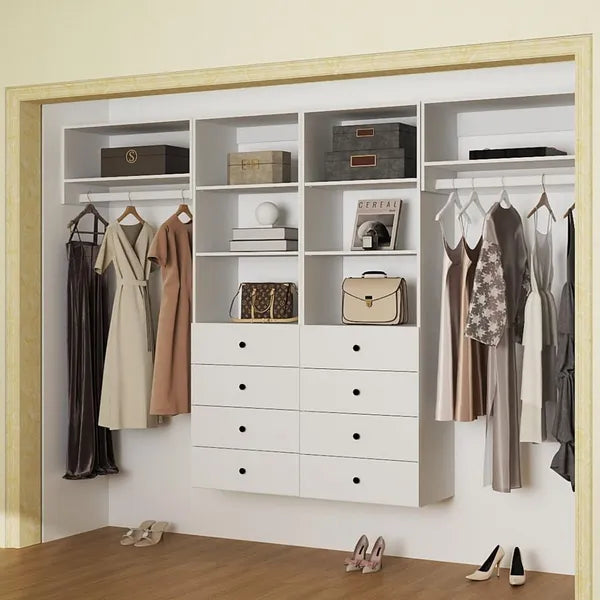 Wall Mounted Closet Organizer Storage Bedroom White