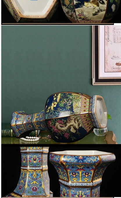 24cm Antique Ceramic Vase for Home Decor - Vase