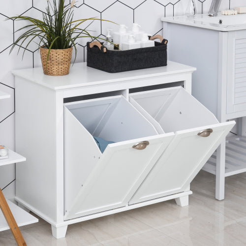 White Tilt-Out Laundry Cabinet Compact MDF