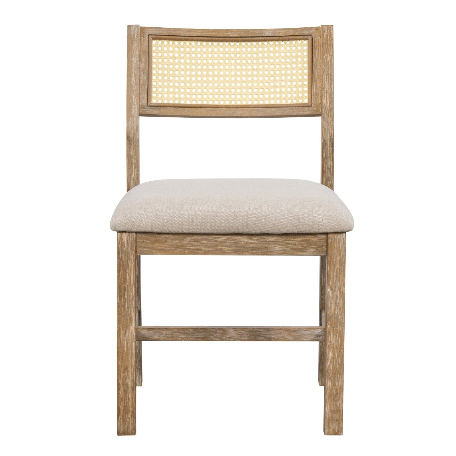 Conjunto de comedor TREXM de 6 piezas en estilo retro farmhouse, mesa rectangular y 4 sillas tapizadas con ratán