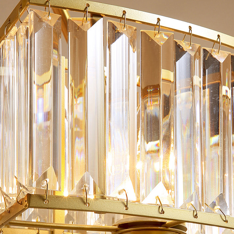 Modern Polished Brass Chandelier with Adjustable 15" Cord and Clear Crystal Pendant