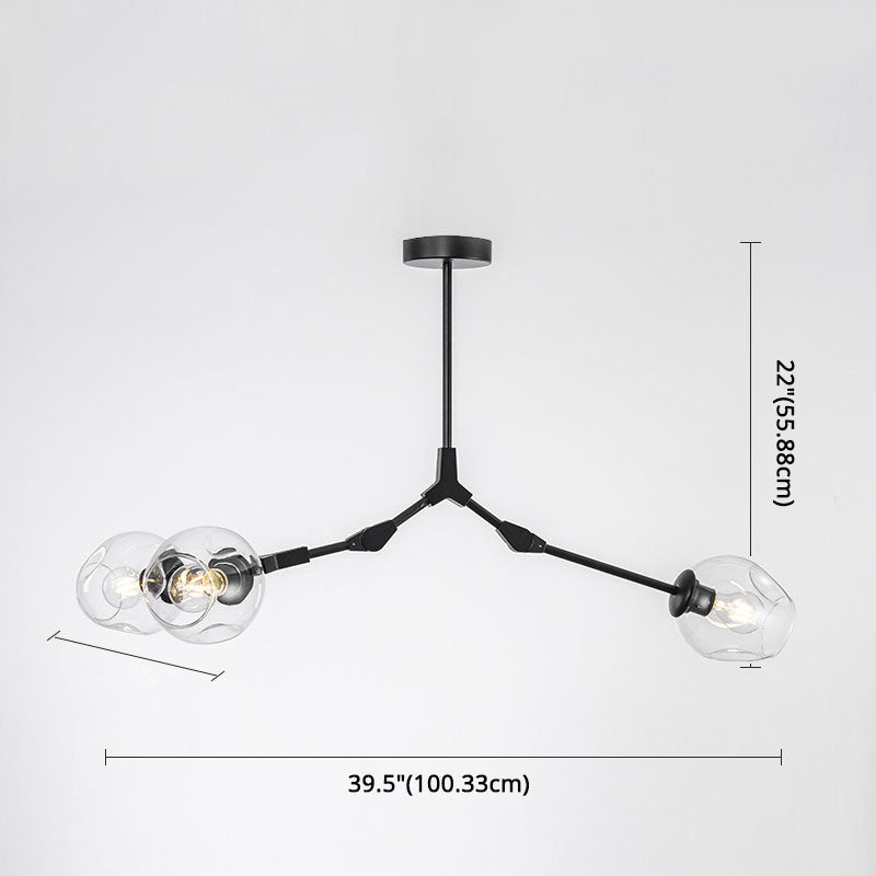 Modern Glass Chandelier for Living Room- Branching Suspension Light