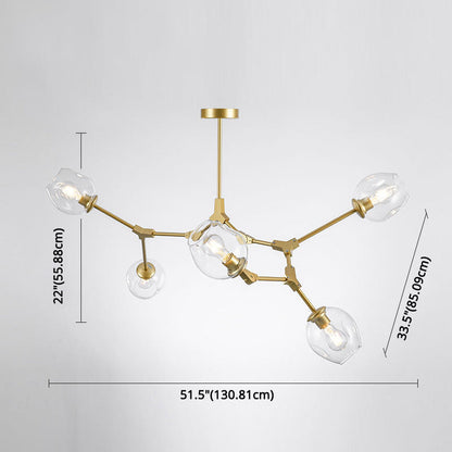 Modern Glass Chandelier for Living Room- Branching Suspension Light
