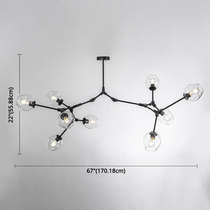 Modern Glass Chandelier for Living Room- Branching Suspension Light