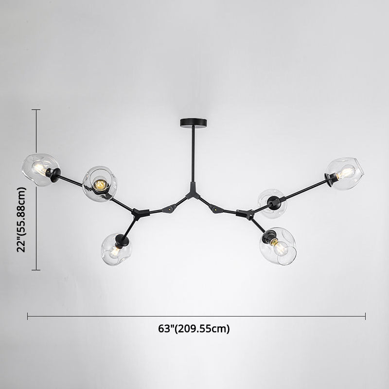 Modern Glass Chandelier for Living Room- Branching Suspension Light