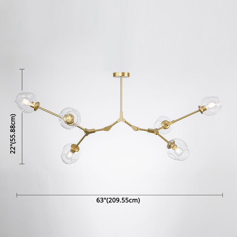 Modern Glass Chandelier for Living Room- Branching Suspension Light