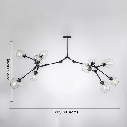 Modern Glass Chandelier for Living Room- Branching Suspension Light