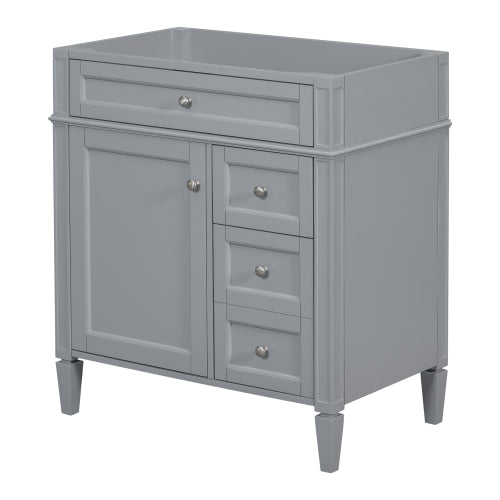 30'' Bathroom Vanity Without Top Sink, Modern Bathroom Storage Cabinet With 2 Drawers And A Tip-out Drawer