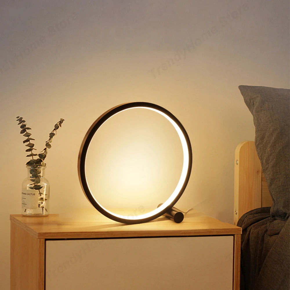 25CM Dimmable LED Circular Table Lamp