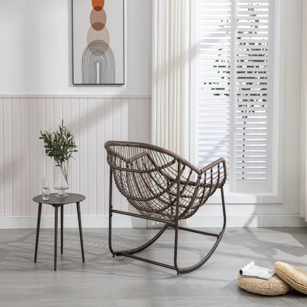 Pink Rattan Rocking Chair