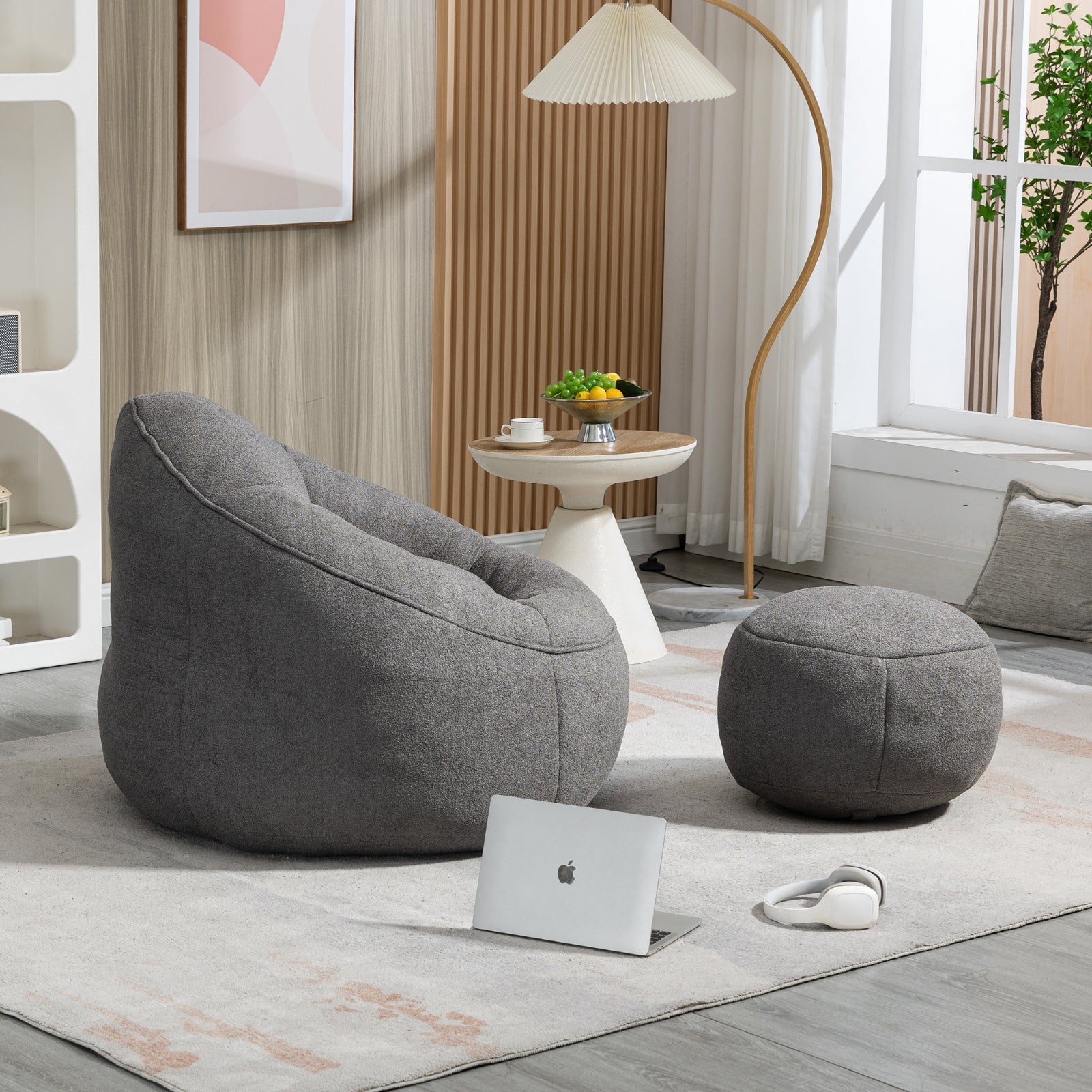 Gray Foam Bean Bag