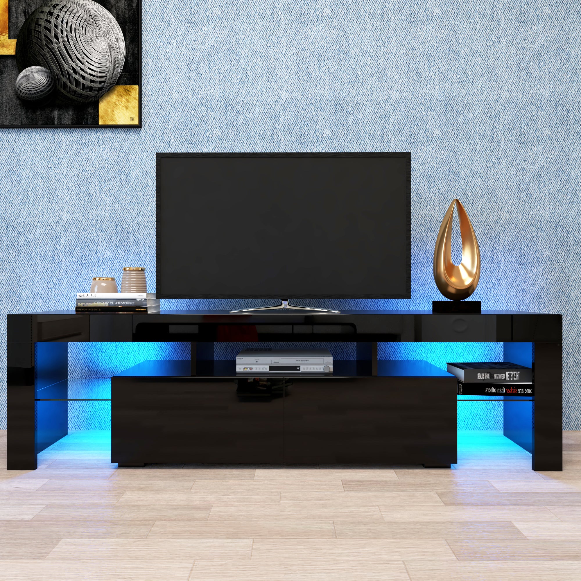 Black LED TV Stand