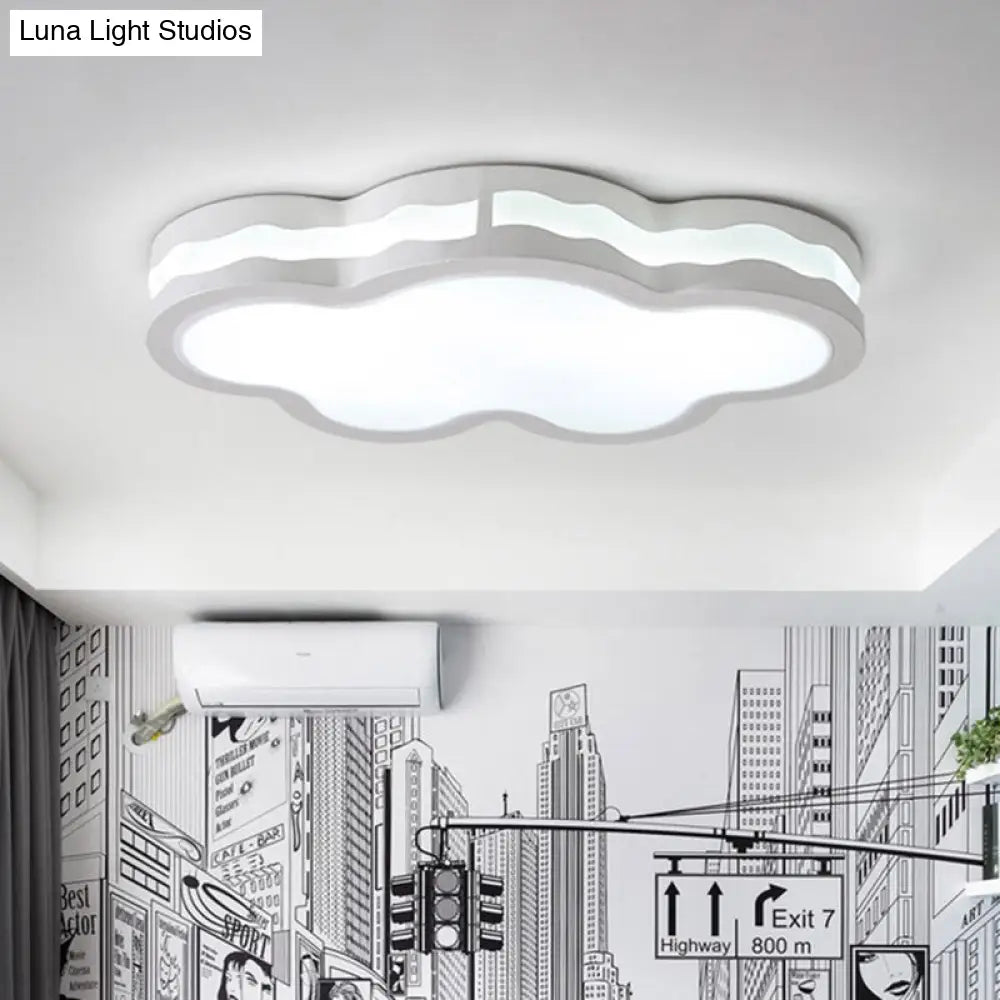 DecorBites™ DecorBites™ 26"/22.5" Cloud Flush Mount LED Bedroom Ceiling Lamp in White with Acrylic Shade