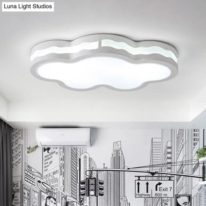 DecorBites™ DecorBites™ 26"/22.5" Cloud Flush Mount LED Bedroom Ceiling Lamp in White with Acrylic Shade