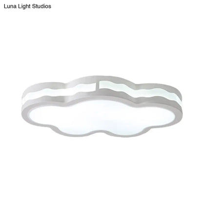 DecorBites™ DecorBites™ 26"/22.5" Cloud Flush Mount LED Bedroom Ceiling Lamp in White with Acrylic Shade