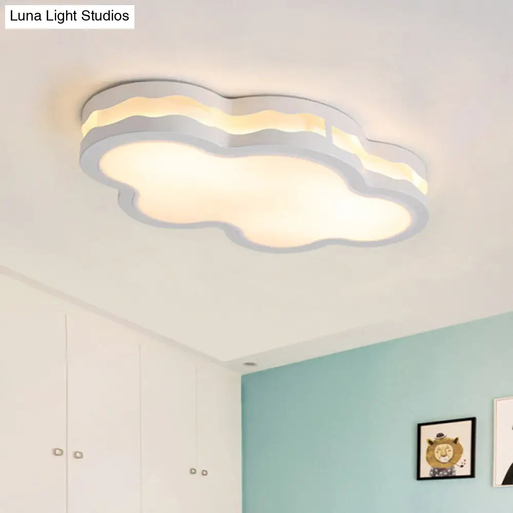 DecorBites™ DecorBites™ 26"/22.5" Cloud Flush Mount LED Bedroom Ceiling Lamp in White with Acrylic Shade