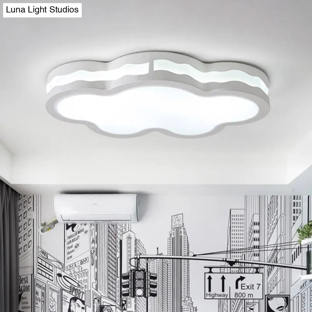 DecorBites™ DecorBites™ 26"/22.5" Cloud Flush Mount LED Bedroom Ceiling Lamp in White with Acrylic Shade