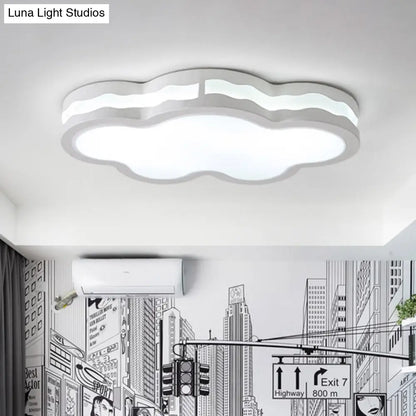 DecorBites™ DecorBites™ 26"/22.5" Cloud Flush Mount LED Bedroom Ceiling Lamp in White with Acrylic Shade