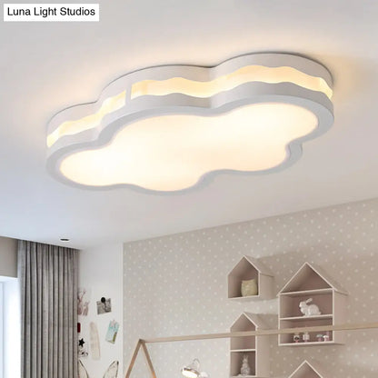 DecorBites™ DecorBites™ 26"/22.5" Cloud Flush Mount LED Bedroom Ceiling Lamp in White with Acrylic Shade