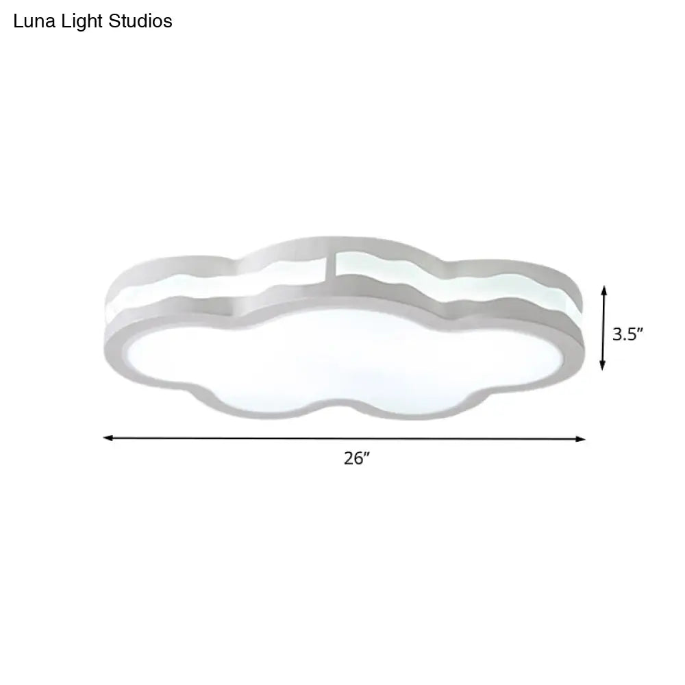 DecorBites™ DecorBites™ 26"/22.5" Cloud Flush Mount LED Bedroom Ceiling Lamp in White with Acrylic Shade