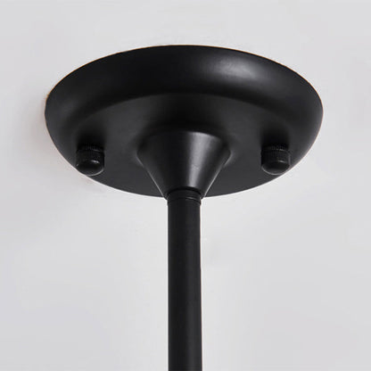 Modern Chic Multi-Light Glass Ball Chandelier - Black Wrought Iron Body - Living Room Hanging Light