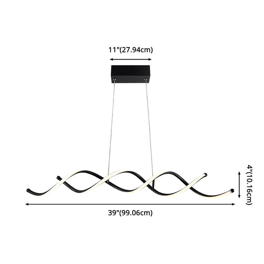 DecorBites™ Black Metal LED Pendant Ceiling Light for Contemporary Dining Room Decor