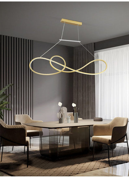 DecorBites™ LED Strip Island Pendant Light - Minimalist Metal Dining Room Lighting Fixture