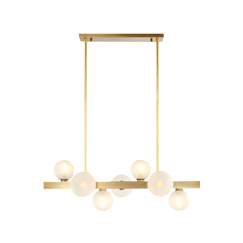 DecorBites™ Gold Simplicity Globe Pendant Lamp: Frosted Glass Dining Room Island Lighting