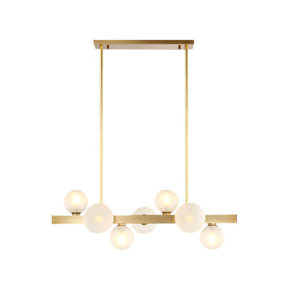 DecorBites™ Gold Simplicity Globe Pendant Lamp: Frosted Glass Dining Room Island Lighting