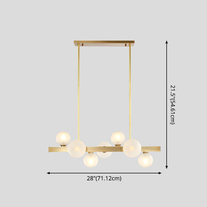 DecorBites™ Gold Simplicity Globe Pendant Lamp: Frosted Glass Dining Room Island Lighting
