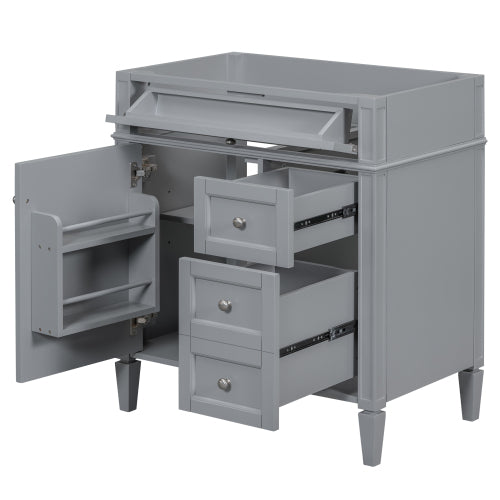 30'' Badezimmer-Waschständer ohne Waschbecken, moderner Badezimmer-Speicherschrank mit 2 Schubladen und einer Klapp-Schublade