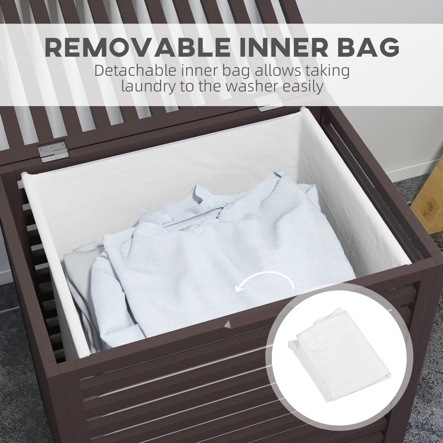 55 L Laundry Basket with Lid