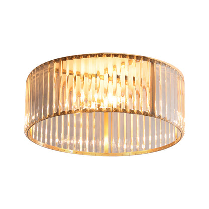 DecorBites™ DecorBites™ Mid-Century 4/5-Head Flush Mount Light: 16"/19.5" Wide Circular Ceiling Fixture in Brass with Metal and Crystal Elements