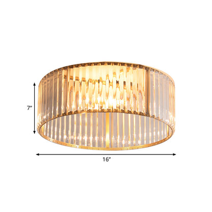DecorBites™ DecorBites™ Mid-Century 4/5-Head Flush Mount Light: 16"/19.5" Wide Circular Ceiling Fixture in Brass with Metal and Crystal Elements