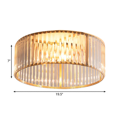 DecorBites™ DecorBites™ Mid-Century 4/5-Head Flush Mount Light: 16"/19.5" Wide Circular Ceiling Fixture in Brass with Metal and Crystal Elements