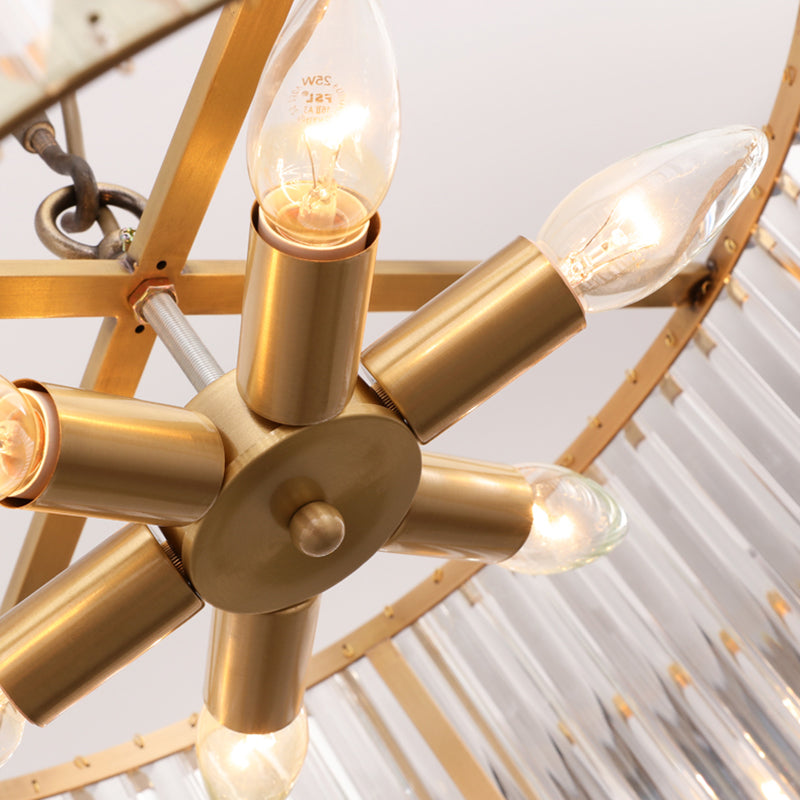 DecorBites™ DecorBites™ Mid-Century 4/5-Head Flush Mount Light: 16"/19.5" Wide Circular Ceiling Fixture in Brass with Metal and Crystal Elements