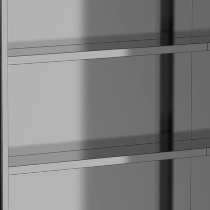 Kleankin Bathroom Medicine Cabinet With Mirror 3-Tier Stainless Steel Storage Silver