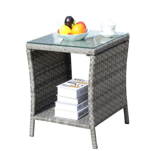 Grey Rattan Coffee Table