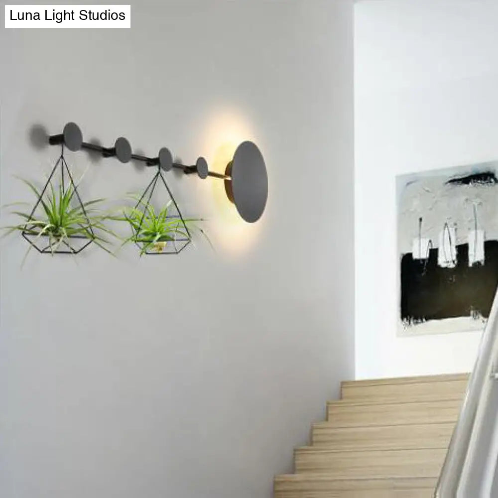 Aplique de pared LED redondo negro/blanco de 27,5"/39" - Aplique acrílico Simplicity con luz cálida/blanca