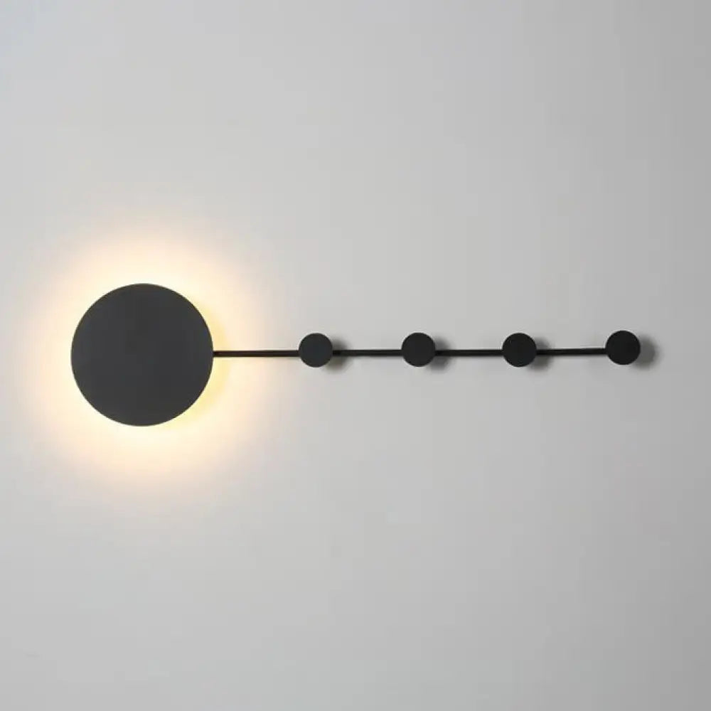 Aplique de pared LED redondo negro/blanco de 27,5"/39" - Aplique acrílico Simplicity con luz cálida/blanca