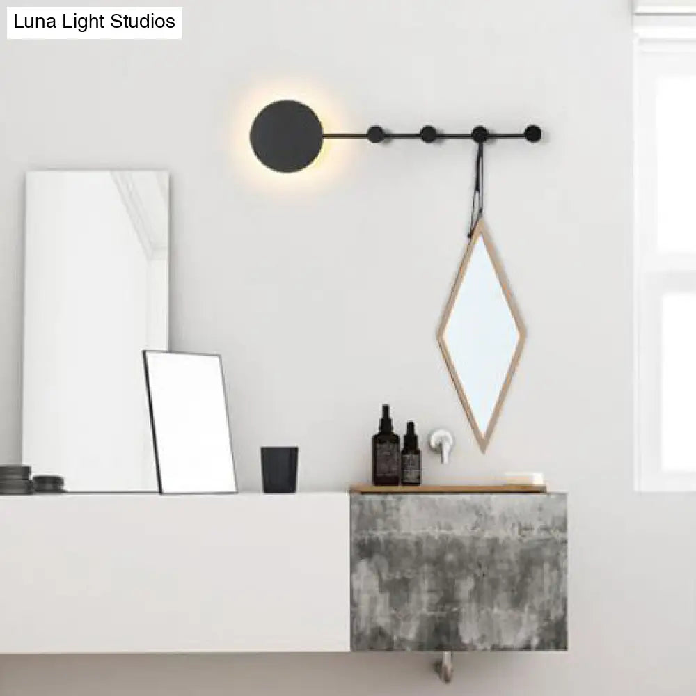 Aplique de pared LED redondo negro/blanco de 27,5"/39" - Aplique acrílico Simplicity con luz cálida/blanca